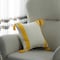 Deerlux 16" Handwoven Cotton Throw Pillow Cover with Side Stripes, Yellow QI004311.YL - alternate 6